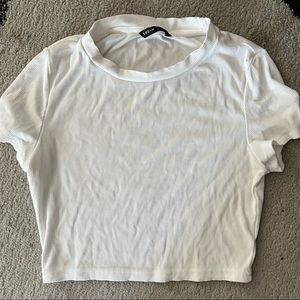 Shein Plain White Crop Top